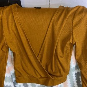 Brown v neck top